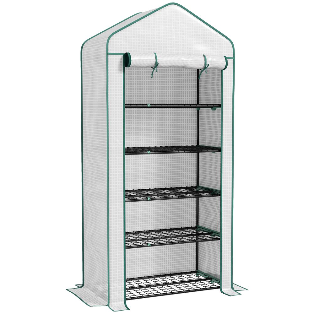5-Tier Mini Greenhouse: Widened Design, 193H x 90W x 49Dcm, White
