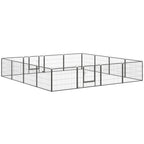 Heavy Duty 16 Panel Dog Pen - 60H cm - 2 Doors - Playpen for Dogs