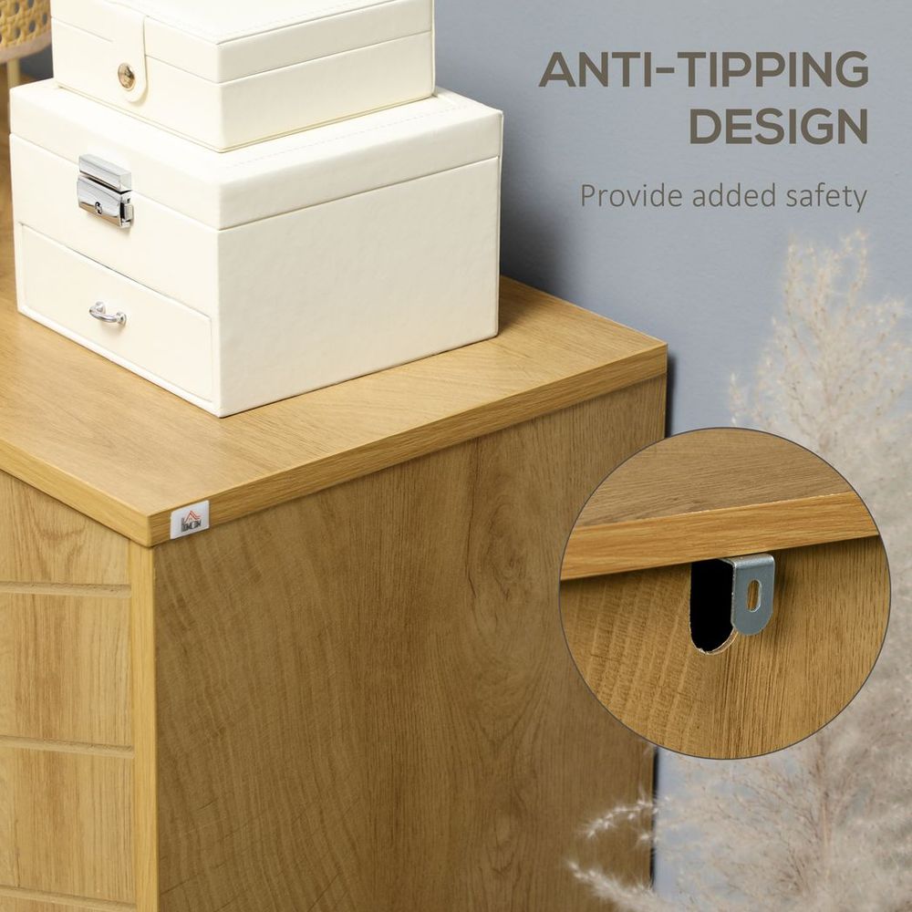 Chevron Door Storage Cabinet - Natural Wood - Ideal for Living Room