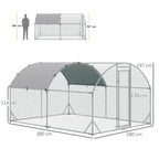 Walk In Chicken Run Galvanised Chicken Coop Hen Poultry House Cage Rabbit Hutch Pet Playpen Garden with Water-Resist Cover, 2.8 x 3.8 x 2m