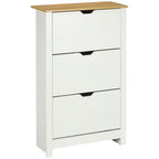 18-Shoe Storage Cabinet 6 Shelves 3 Drawers Tabletop 4 Legs Modern White
