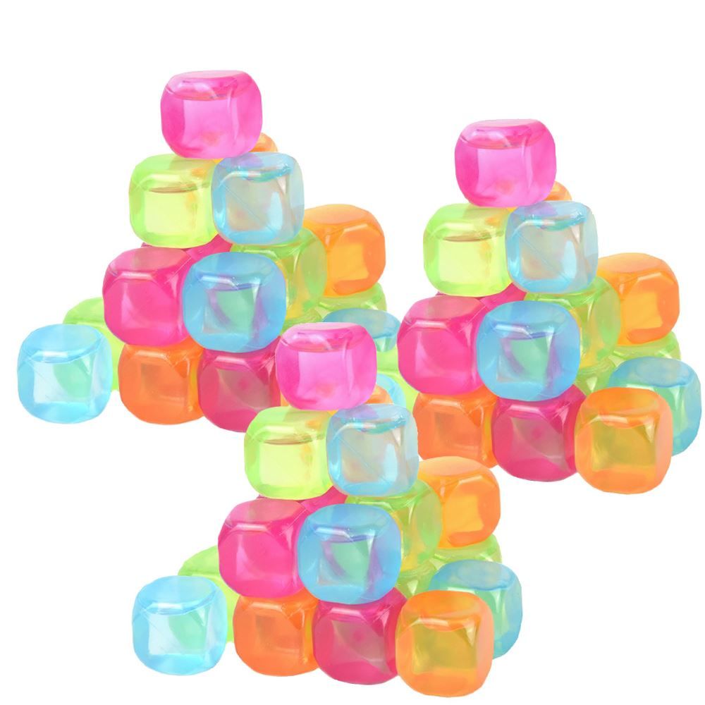 Multi-Packs Frozen Cold Drink Freezer Chilled Reusable Fast Freeze Water Filled Ice Cubes for Drinks - Ideal for BBQ Parties, Summer Picnics or General Use - Multicoloured 60pc