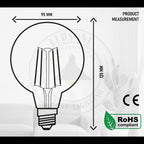 Vintage G95 E27 4W LED Filament Bulb Retro 2700K Warm White Screw Bulb
