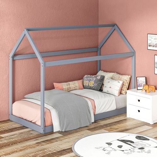 Wooden Single Bed Frame with Tree House Style