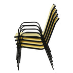 Outdoor Dining Chair Set - 4 Pack Beige w/ High Back Armrest