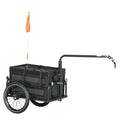 Bike Trailer w/ Foldable Storage & Pneumatic Tyres - Black