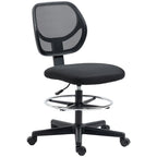 Adjustable Draughtsman Chair with Footrest - Black