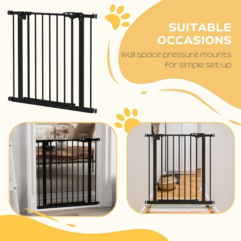 Adjustable Safety Gate - Keep Pets Safe, Easy Assembly, Black