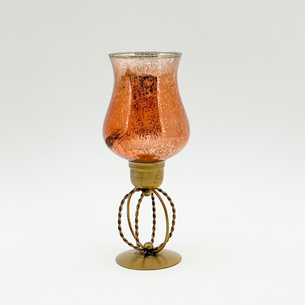 10" Gold Candle Holder - Elegant Hand-Finished Tea Light Holder