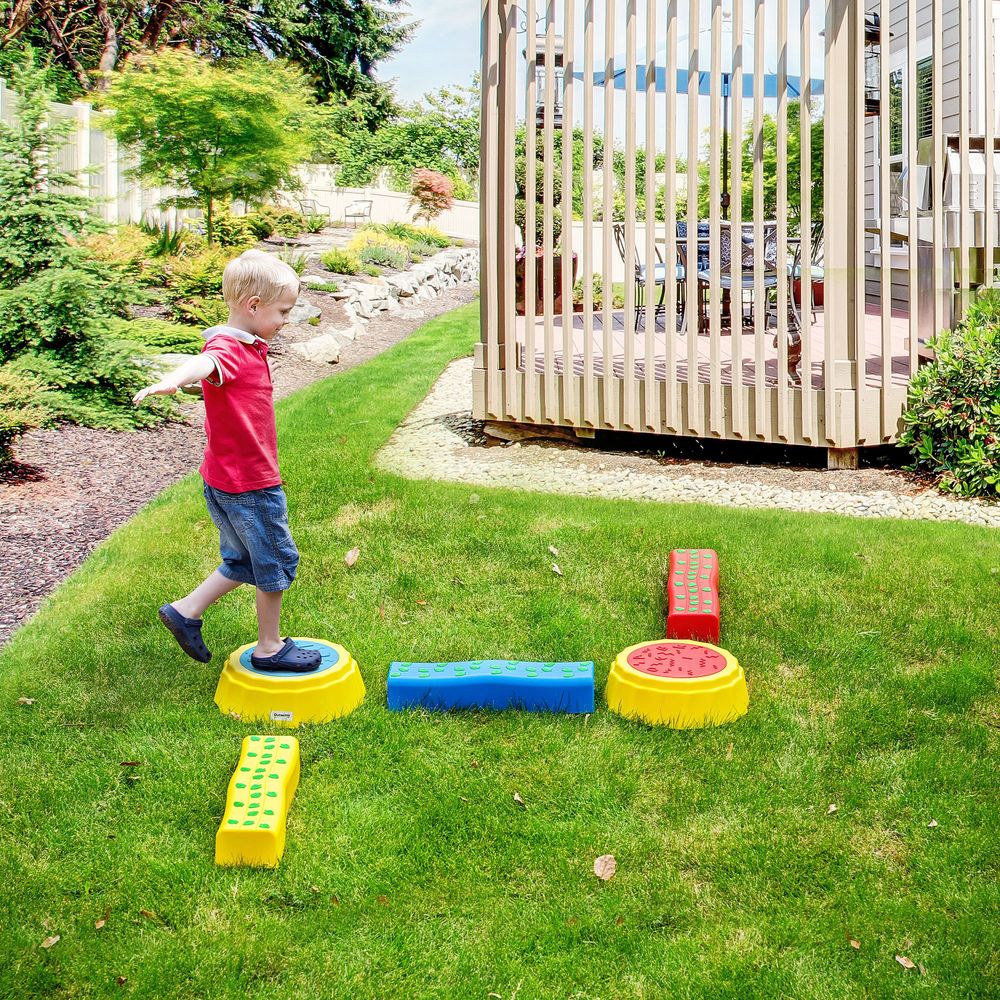 Non-Slip Kids Stepping Stones - Set of 5 - Fun, Safe, and Durable - for Improving Balance and Coordination