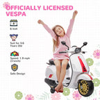 Vespa Licensed 12V Kids Electric Motorbike w/ 2 Training Wheels