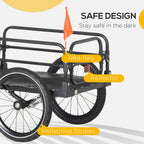 Bike Trailer Wagon with Suspension, 2 Wheels - Durable, Foldable, Black