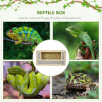 80cm Reptile Terrarium Vivarium w/ Glass Sliding Doors, Breathable Mesh