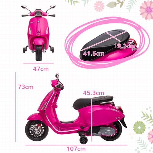 Vespa Licensed 12V Kids Electric Motorbike w/ 2 Training Wheels