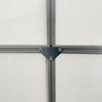 Polycarbonate Walk-in Garden Greenhouse w/ Sliding Door Silver Tone