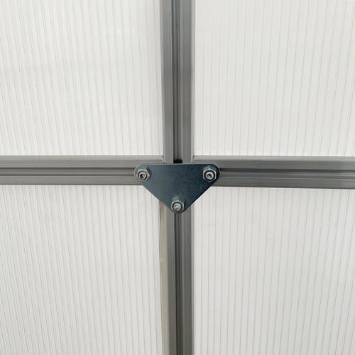 Polycarbonate Walk-in Garden Greenhouse w/ Sliding Door Silver Tone