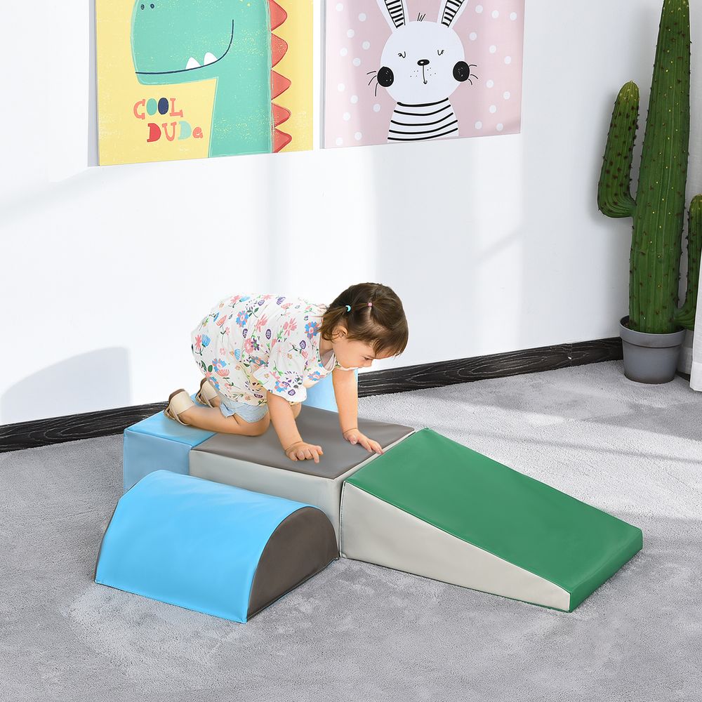 5 Piece Climb and Crawl Activity Play Set Soft Foam Blocks for Baby Toddler Preschooler Indoor Play Equipment Learning Toys Multicolor