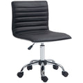 Armless Mid-Back Office Chair - 360 Swivel, Adjustable, Black