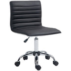 Armless Mid-Back Office Chair - 360 Swivel, Adjustable, Black