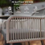 Rattan Dining Set, 4 Seater Rattan Garden Furniture, Light Brown