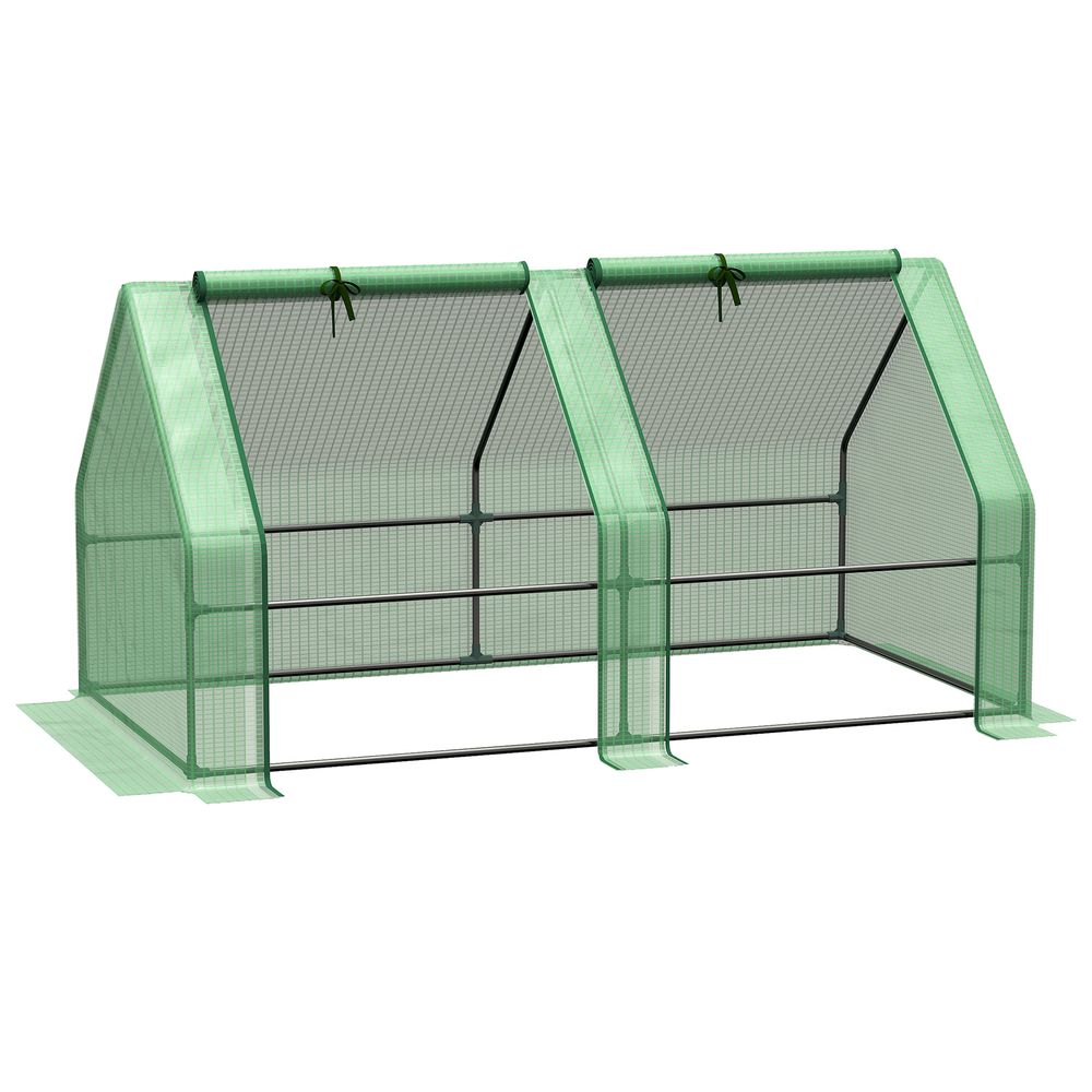 Portable Mini Greenhouse - Steel Frame & PE Cover - 180x90x90cm - Ideal for Small Spaces