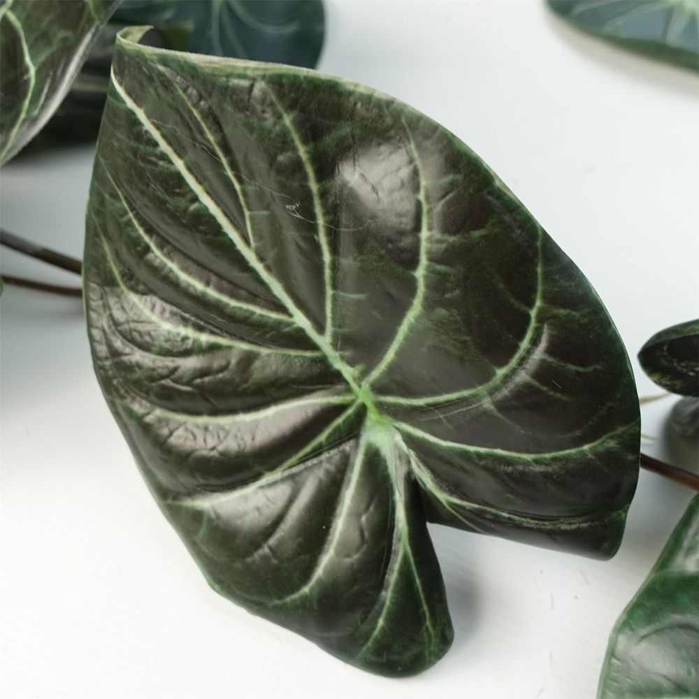 6-Pack Trailing Alocasia Dragon Scale Dark - 120cm Artificial Hanging Plants