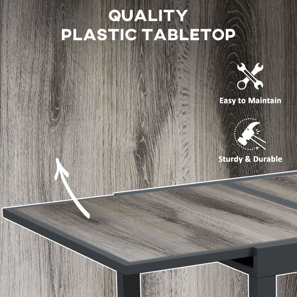Extendable Outdoor Dining Table Aluminium Rectangle Patio Table Grey