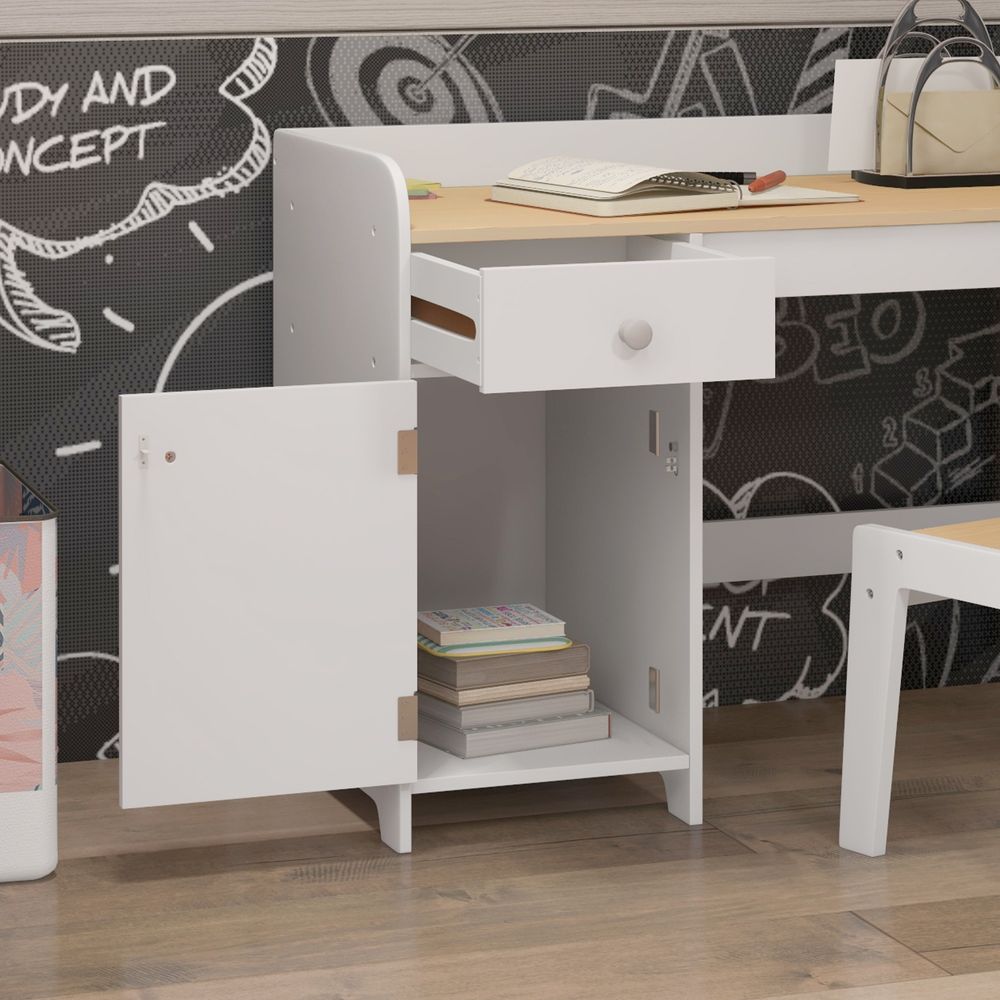 Kids Desk & Chair Set - 3-6 yr - Storage Drawer - White