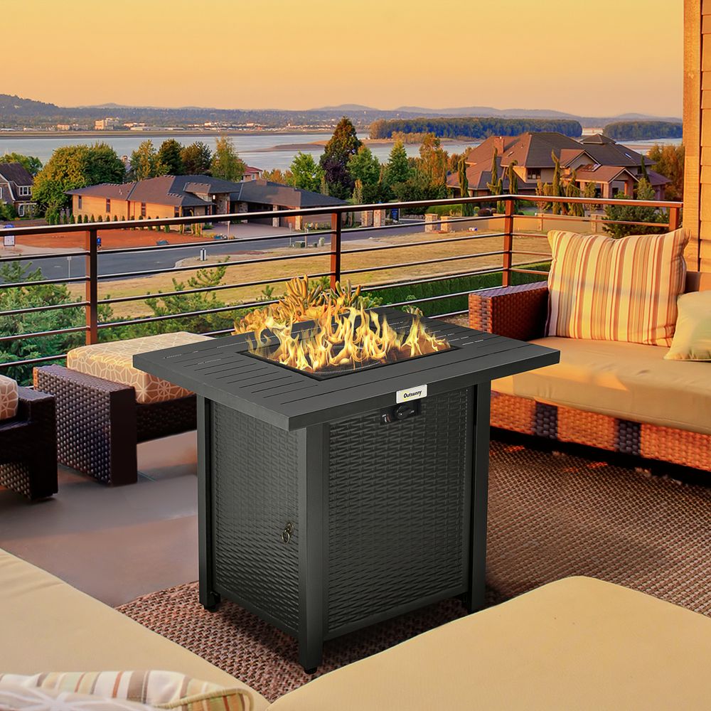 Gas Firepit Table - 50,000 BTU - Protective Cover - Spark Guard