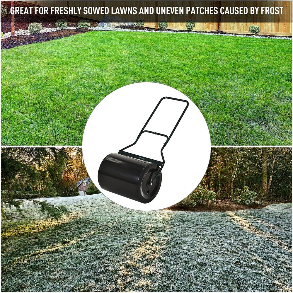 60L Steel Garden Roller - Easy Push & Pull - Fast & Efficient Rolling