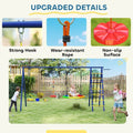 6 in 1 Kids Swing Set with 3 Swings, Climbing Net and Ladder