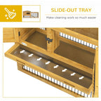 Rabbit Hutch Pet House Outdoor Run Design w/ Water-Resistant Paint Ramp