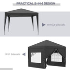 3x3m Pop Up Gazebo Party Tent Canopy - Black