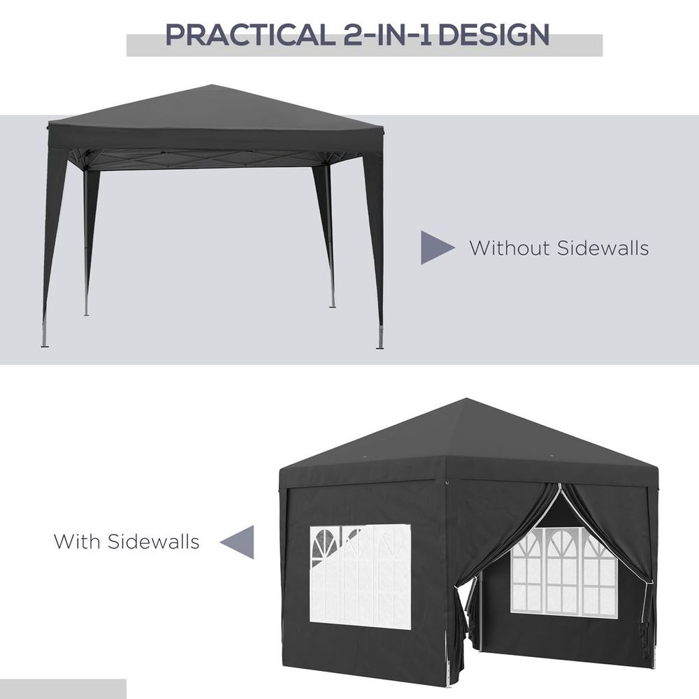 3x3m Pop Up Gazebo Party Tent Canopy - Black
