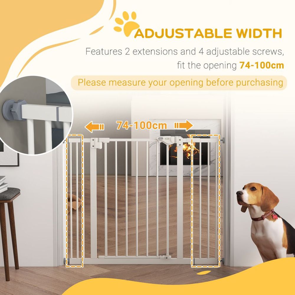 Adjustable Safety Gate - Keep Pets Secure w/ 2 Extensions & Screws