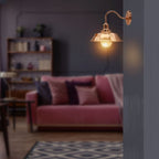 Vintage Industrial Rose Gold Retro Wall Light - Sturdy Metal Lamp Shade - Classic Style - E27 Lamp