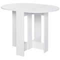 Folding Dining Table, Space-saving Drop Leaf Table for Small Space, Kitchen, Dining Room, White