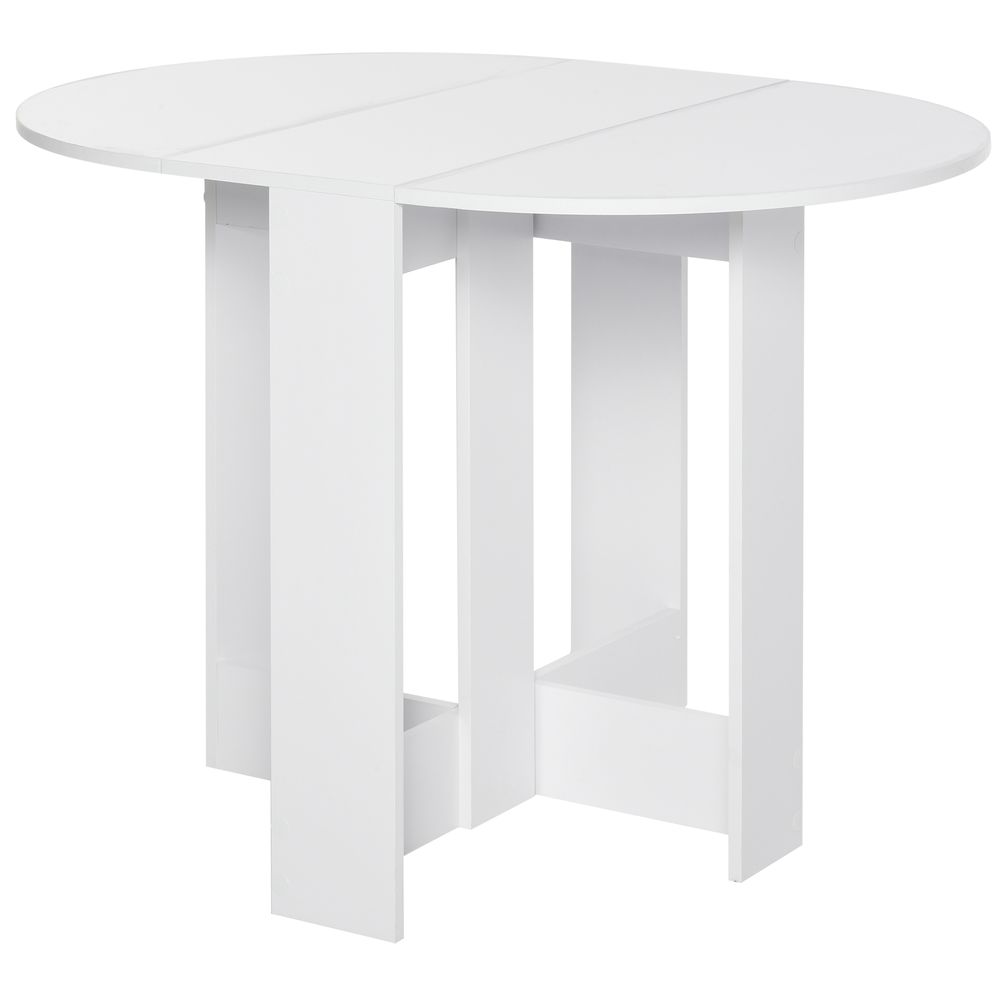Folding Dining Table, Space-saving Drop Leaf Table for Small Space, Kitchen, Dining Room, White