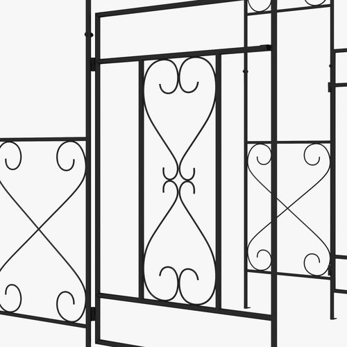 Metal Garden Arch with Double Gate, Garden Arbor Climbing Plants
