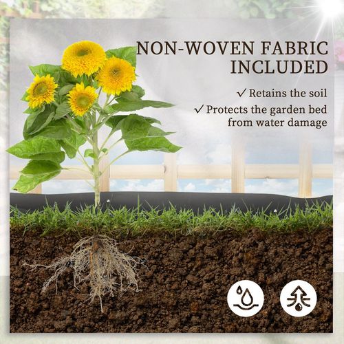 3 Tier Wooden Garden Planters with Trellis for Vine Climbing Plants in Wooden