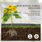 3 Tier Wooden Garden Planters with Trellis for Vine Climbing Plants in Wooden