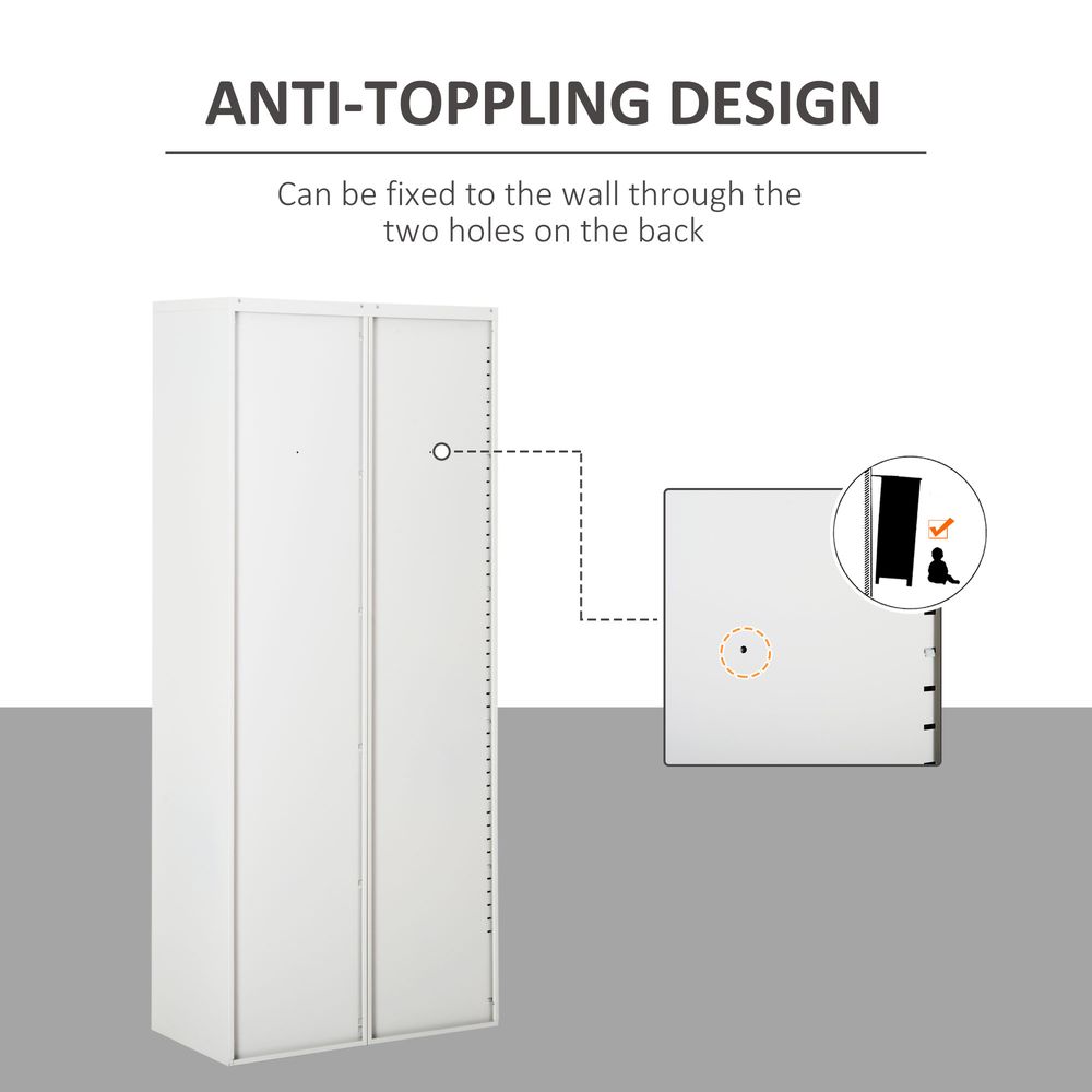 Filing Cabinet Storage Office 2 Doors Adjustable Shelf Metal