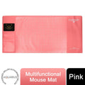 Multifunctional Pink Office Desk Mouse Mat: Eco-friendly, PVC+DS Material - Calendar, Phone Holder & More