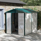 9x6 Galvanized Metal Garden Shed - Secure & Spacious Storage Solution for Backyard & Patio