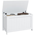 Storage Chest with 2 Safety Hinges, Storage Bench for Living Room - White