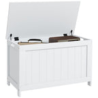 Storage Chest with 2 Safety Hinges, Storage Bench for Living Room - White