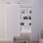 Steel Sliding Door Track Kit - 6ft, White