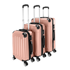 3 Pcs Suitcase Lightweight ABS Carry-on Hand Luggage 4 Spinner Wheels Trolley Case with Ideal Detail