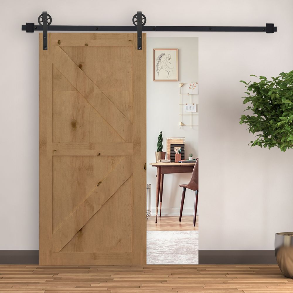 Wood Barn Door Hardware Kit - 6.6ft Sliding Track