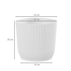 Set of 3 Round Plant Pots Outdoor 22cm for Garden, White